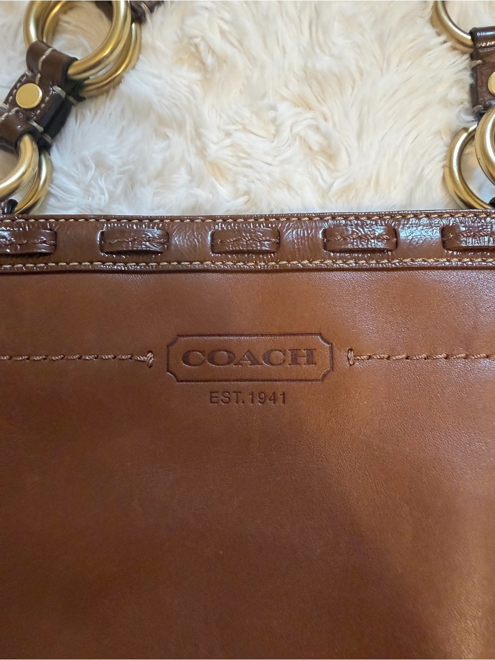 Coach 11231 Brown Leather Legacy Tote Shoulder Bag Brass Y2K - Picture 6 of 15